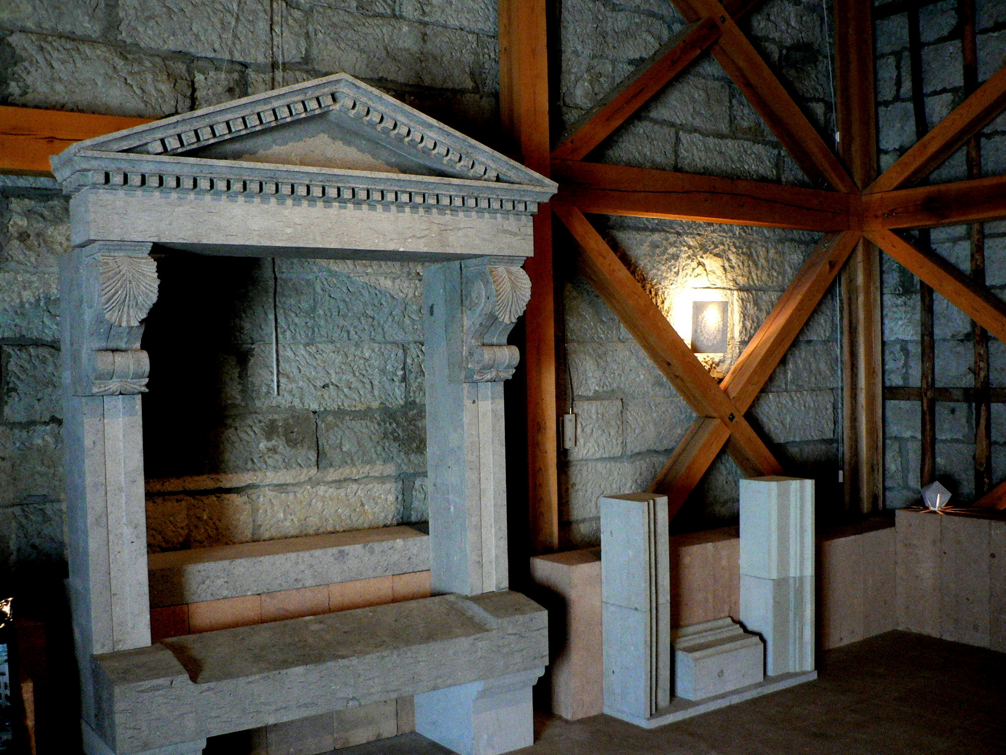 那須芦野石のストーンプラザ美術館で芦野石が使われた様子も再現