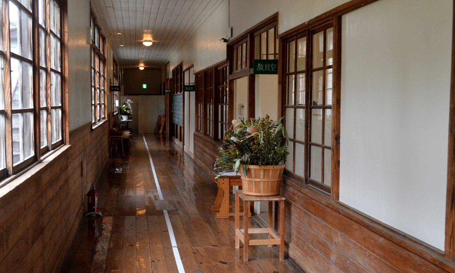那須塩原北風と太陽のカフェの廊下は昔のまま